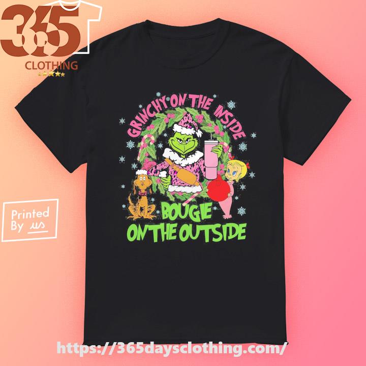 Grinch On The Inside Bougie on the Outside Merry Christmas 2023 T-shirt