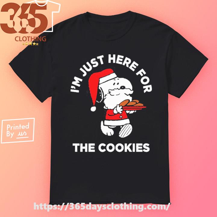 I’M Just Here For The Cookies Peanuts Santa Snoopy Dog Christmas T-shirt