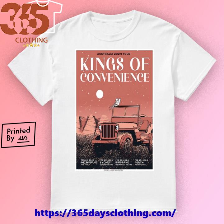 Kings Of Convenience Australia 2024 Tour poster shirt