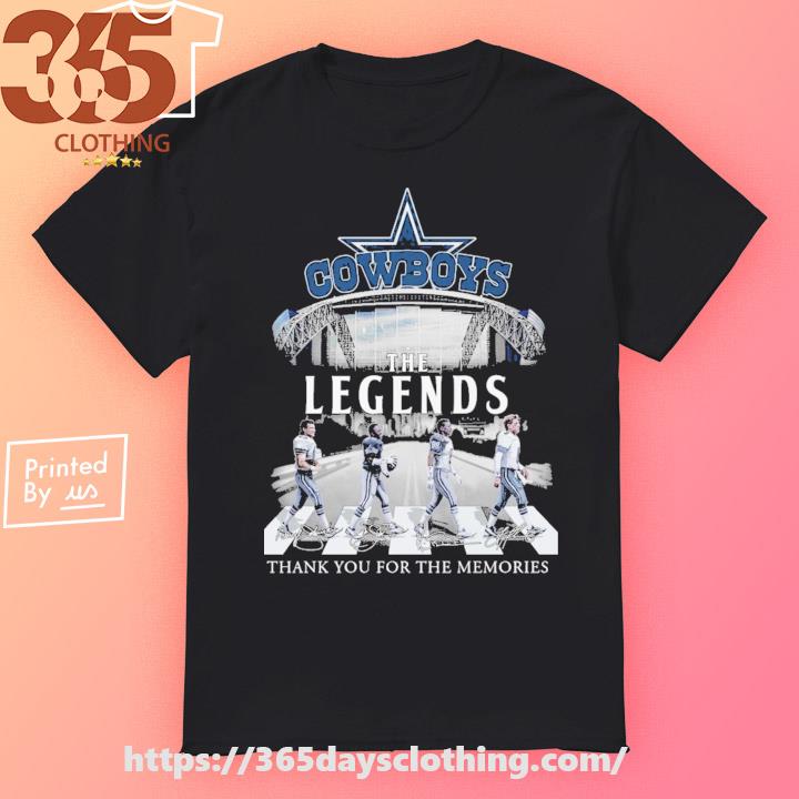 Official Dallas Cowboys The Legend thank You for the memories abbey road signatures shirt