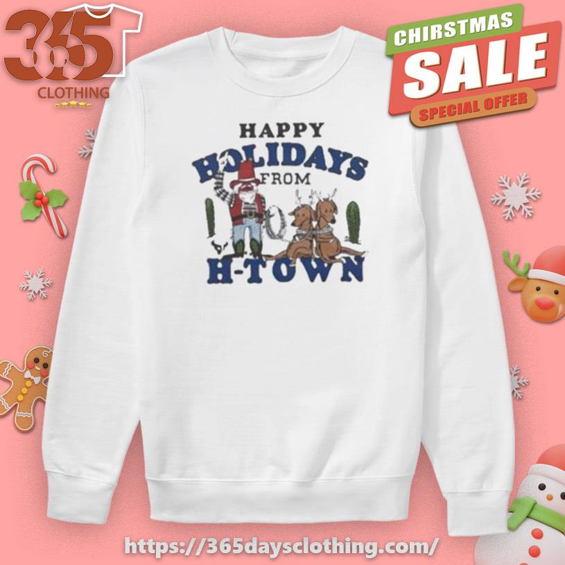 Official houston Texans Christmas Happy Holidays From H town T Shirt