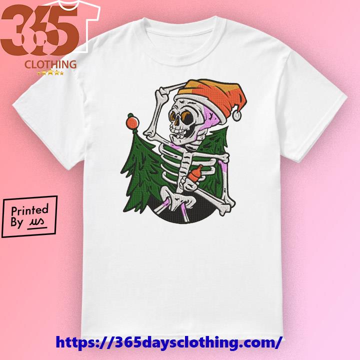Official Santa Skeleton Chibi Merry Christmas Tree 2023 T-shirt