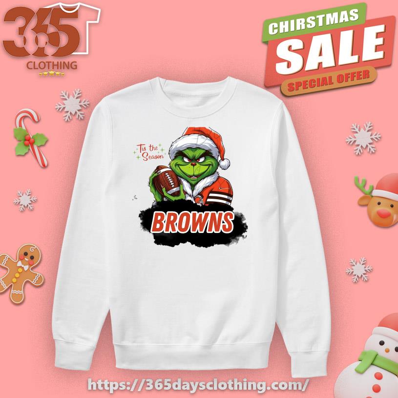 Santa Grinch Cleveland Browns Tis the Season Christmas 2023 Shirt