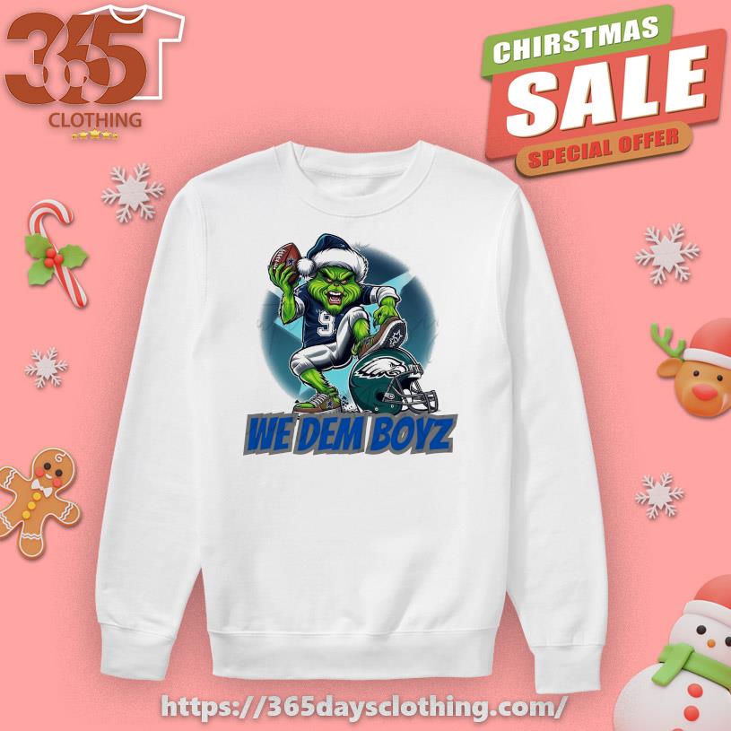 Santa Grinch Dallas Cowboys vs Philadelphia Eagles We Dem Boyz Merry Christmas 2023 Shirt