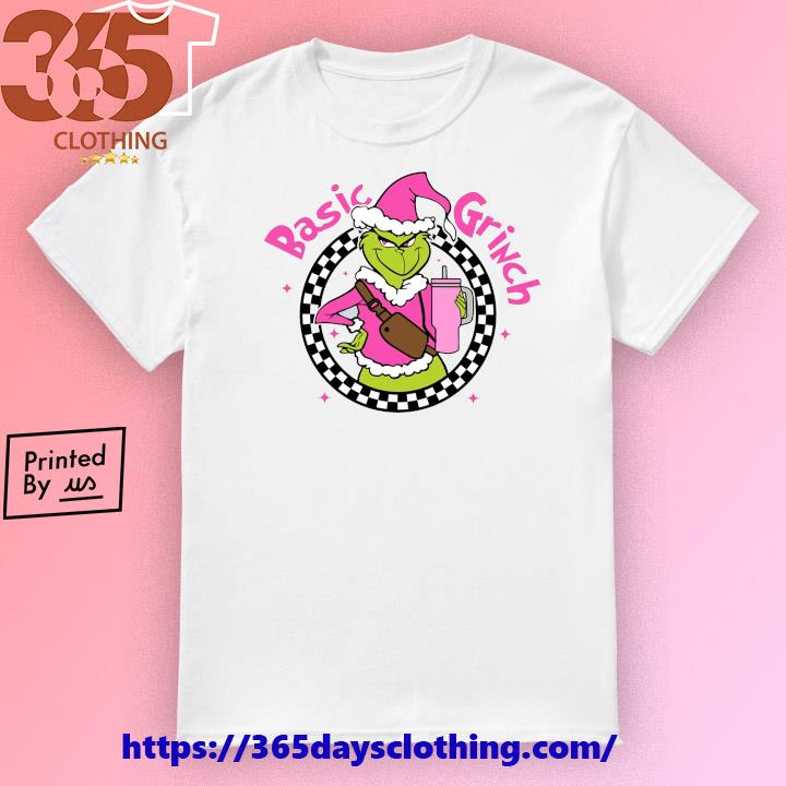 Santa Hat Basic Grinch Pink Merry Christmas 2023 T-shirt