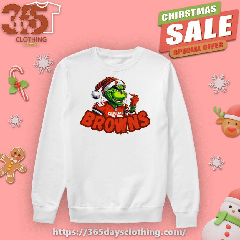 Santa Hat Grinch Football Cleveland Browns Merry Christmas 2023 Shirt