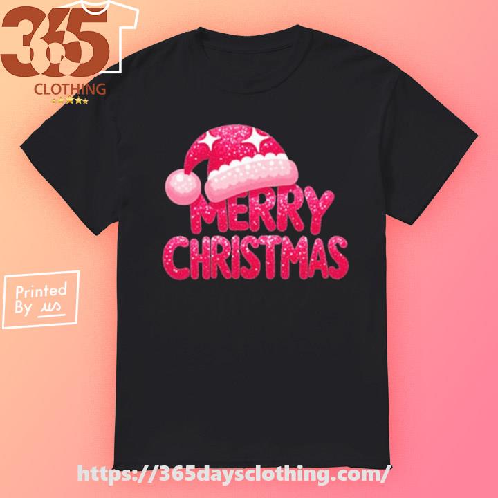 Santa Hat Pink Merry Christmas 2023 T-shirt