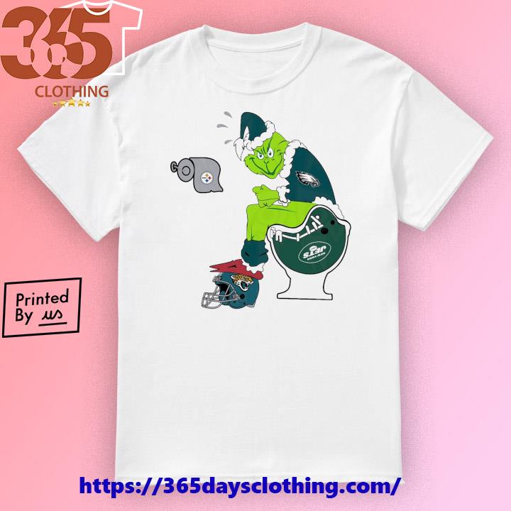 The Grinch Toilet Eagle Jets Jaguars and Steelers shirt