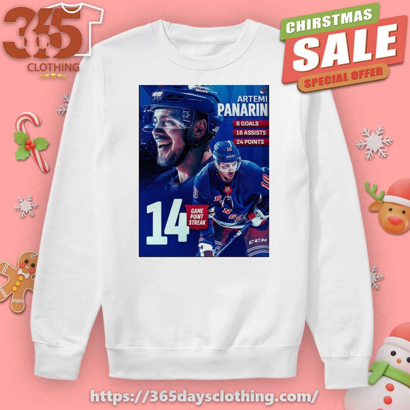 The New York Rangers Artemi Panarin 14 Game Point Streak In NHL Poster Shirt