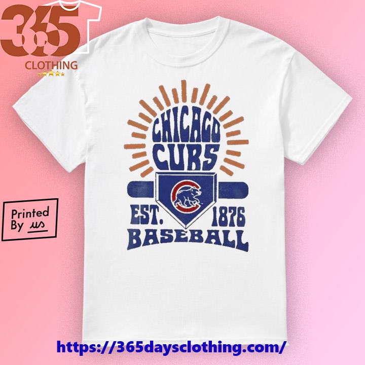 Youth Chicago Cubs Gray Sun Burst T-shirt